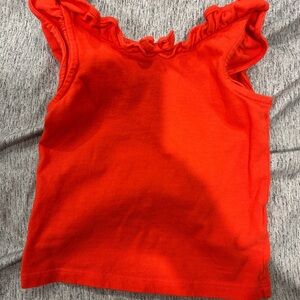 Janie and Jack Vibrant Red/orange Ruffle Tank Top